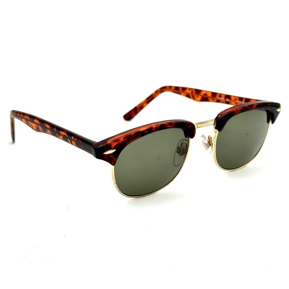 Classic Round Fashion Sunglasses Tortoise Gold Designer Frame Black Lenses Style - Picture 12 of 12